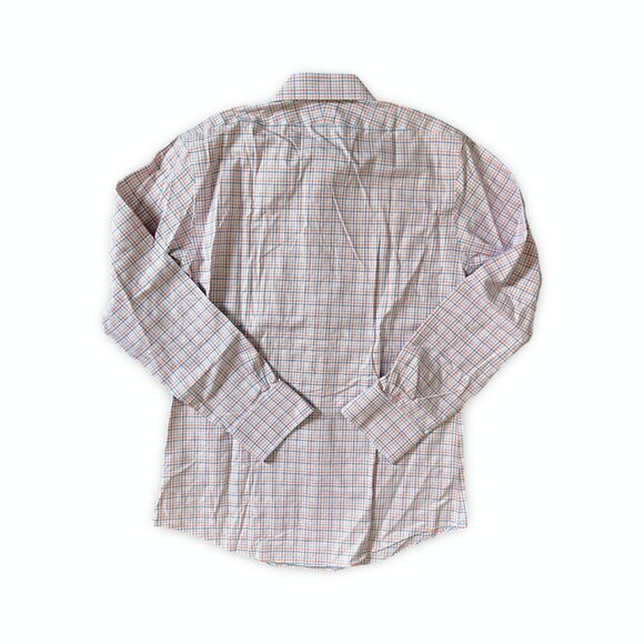 Brooks Brothers 1818 Shirt Mens Small 15 4/5 Regent Blue Orange Plaid Button Up - Picture 2 of 6